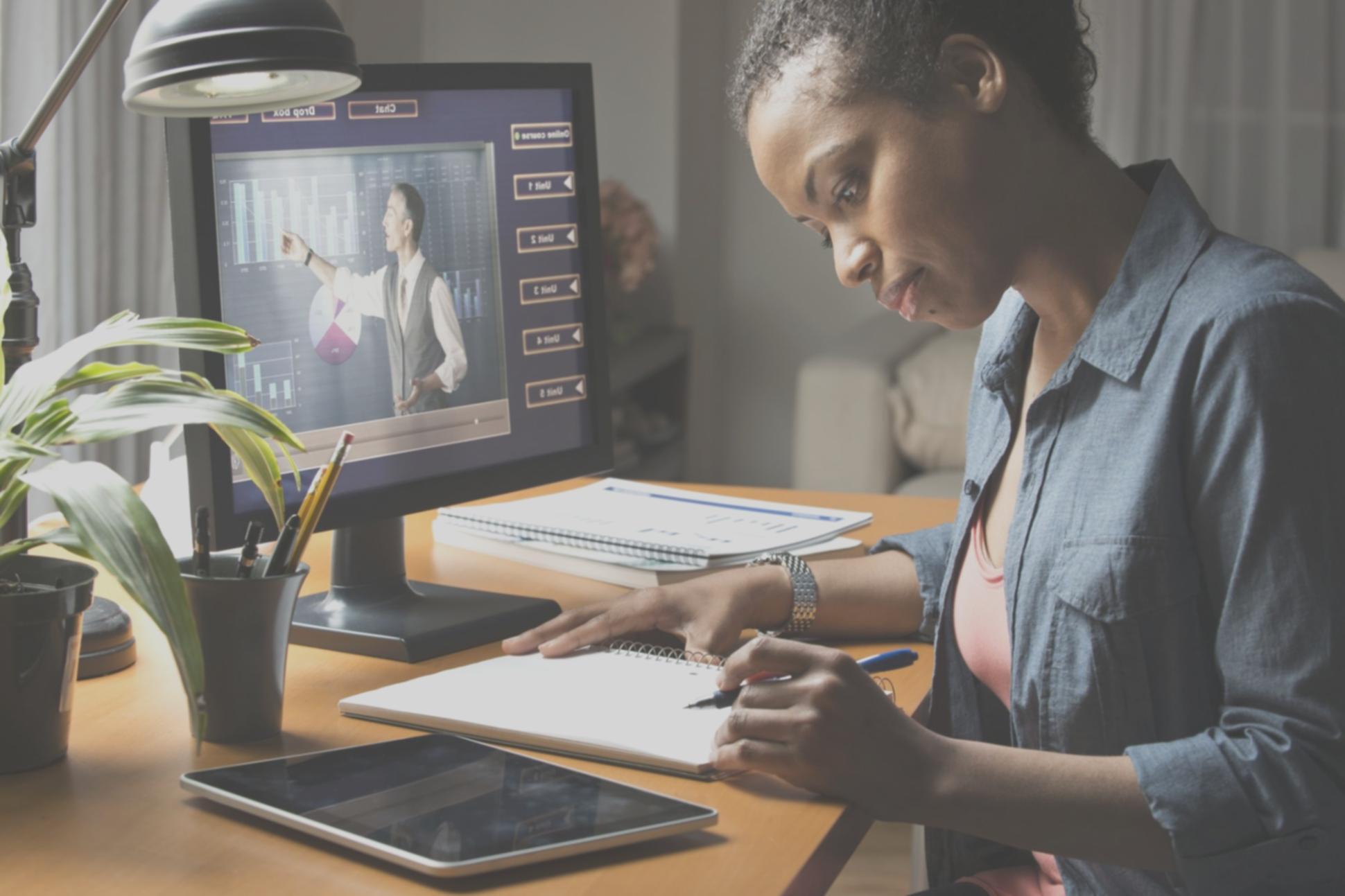 Students engaged in interactive online learning session